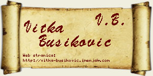 Vitka Bušiković vizit kartica